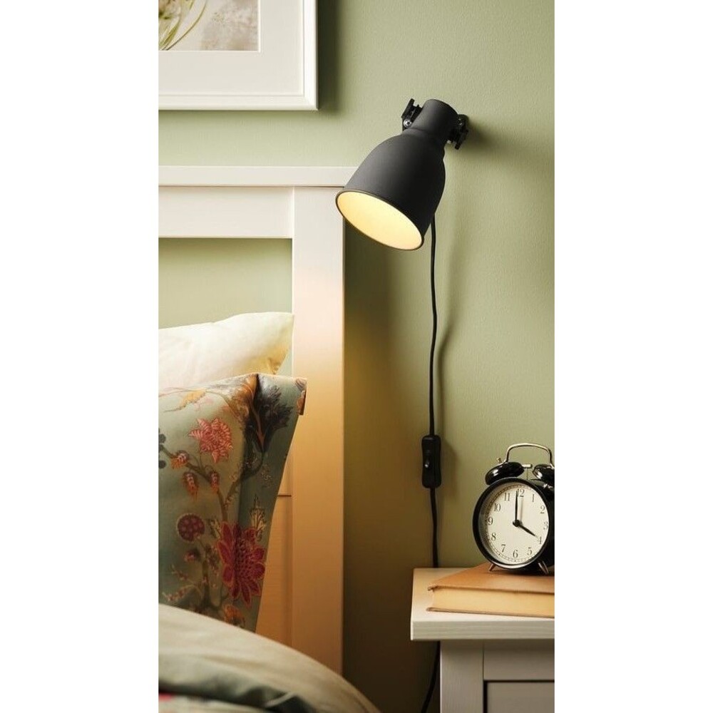 SET of 2 - Ikea HEKTAR Wall Spotlight Lamp W Bulbs, Metal, Dark Gray - Pre Owned